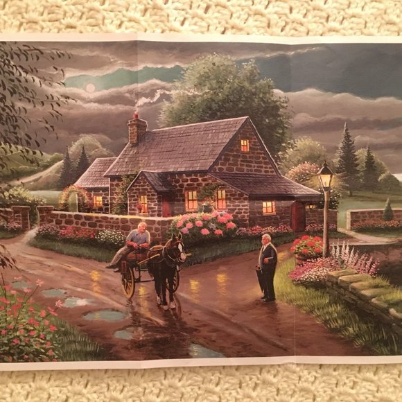 2 Adult Puzzles~NEW HALLMARK Homespun Alphabet + Lakeside Cottage with poster - Picture 7 of 8